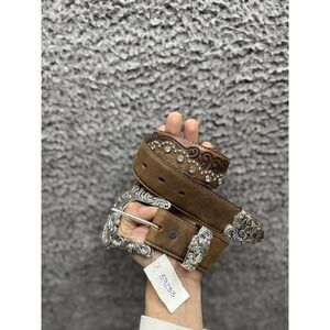 KAITLYN‎ CRYSTAL BELT Tony Lama Size 36(M)  1.5 Wide Christal Tooled Leather NWT